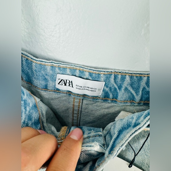 ZARA Denim Skirt style crop top blue size XS - Picture 5 of 11